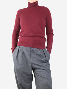 Polo Ralph Lauren Burgundy cashmere roll-neck jumper - size M
