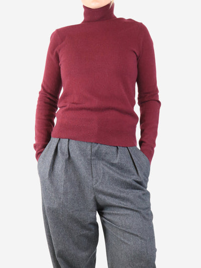 Burgundy cashmere roll-neck jumper - size M Knitwear Polo Ralph Lauren 