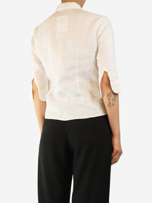 White linen shirt blouse - size UK 10 Tops Amina Rubinacci 