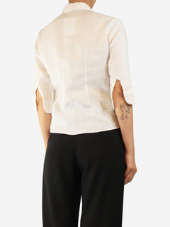 White linen shirt blouse - size UK 10