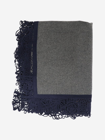 Grey suede-trim scarf Scarves Susanne Spatt 