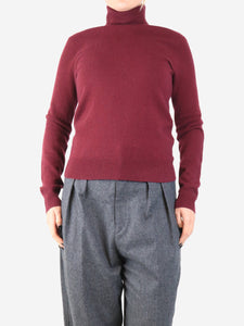 Polo Ralph Lauren Burgundy cashmere roll-neck jumper - size M
