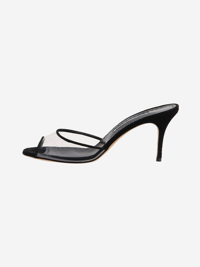 Black Jadifa transparent sandals - size EU 38.5 Heels Manolo Blahnik 