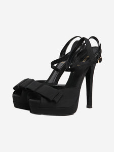 Fendi Black Spuntata grosgrain pumps - size EU 37.5
