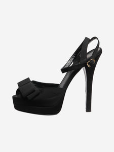 Fendi Black Spuntata grosgrain pumps - size EU 37.5