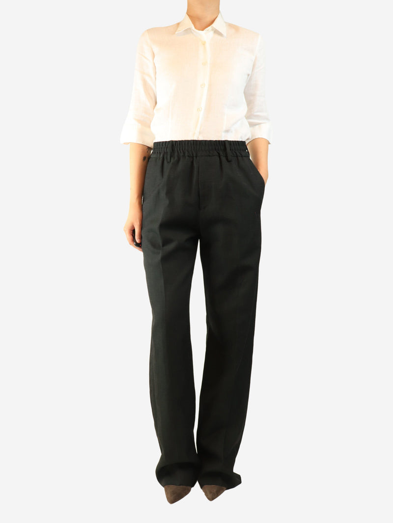 Black elasticated wool-blend trousers - size S Trousers Burberry 