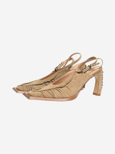 KNWLS Taupe suede square-toe mules - size EU 38