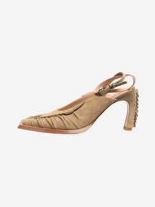 KNWLS Taupe suede square-toe mules - size EU 38