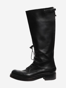 Prada Black leather riding boots - size EU 38