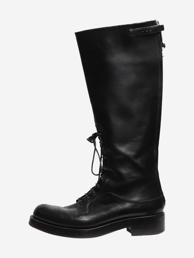 Black leather riding boots - size EU 38 Boots Prada 