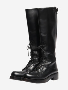 Prada Black leather riding boots - size EU 38