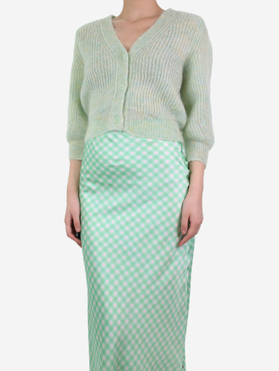 Green puff-sleeved mohair cardigan - size M Knitwear Masscob 