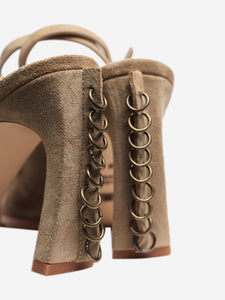 KNWLS Taupe suede square-toe mules - size EU 38