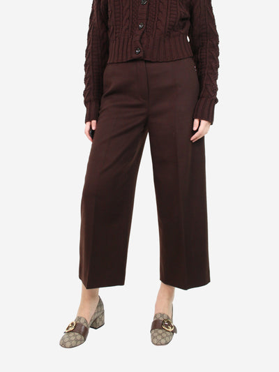 Brown cropped wide-leg wool trousers - size UK 10 Trousers Max Mara Studio 