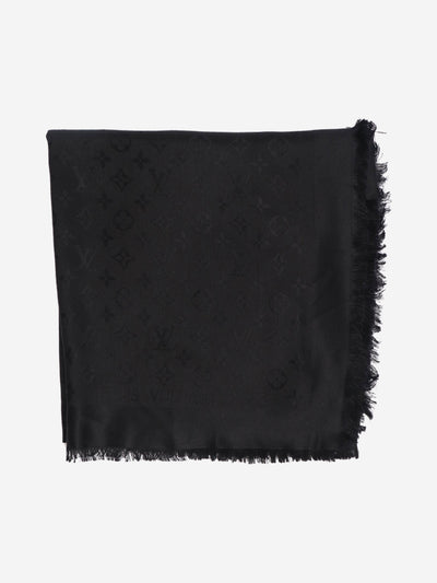 Black silk and wool-blend Monogram scarf Scarves Louis Vuitton 