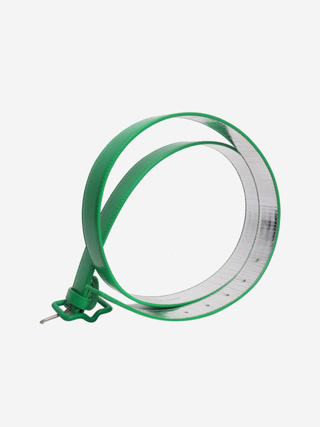 Green leather belt alternate image