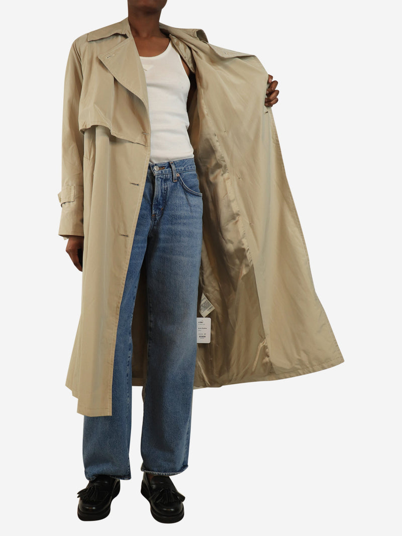 Neutral belted nylon trench - size UK 4 Coats & Jackets Acne Studios 