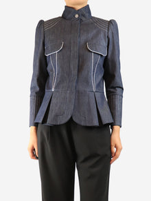Blue denim military jacket - size UK 8 Coats & Jackets Nina Morris 