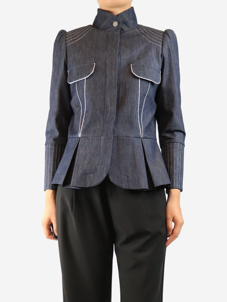 Blue denim military jacket - size UK 8 product image