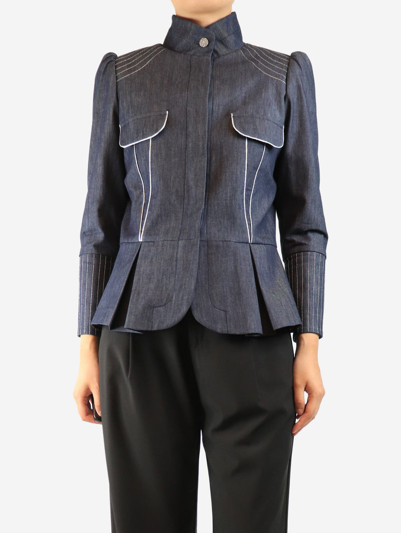 Blue denim military jacket - size UK 8 Coats & Jackets Nina Morris 