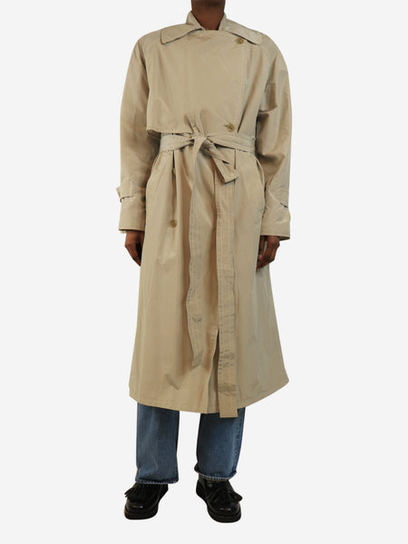 Neutral belted nylon trench - size UK 4 product image