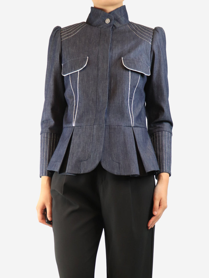 Blue denim military jacket - size UK 8 Coats & Jackets Nina Morris 