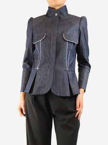 Blue denim military jacket - size UK 8 Coats & Jackets Nina Morris 