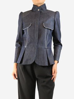 Blue denim military jacket - size UK 8 Coats & Jackets Nina Morris 