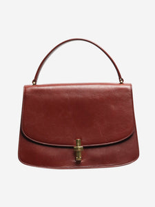The Row Maroon Sofia 10 top handle bag
