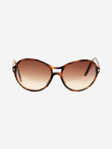 Chanel Brown round-frame tortoise shell sunglasses