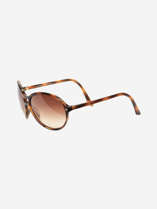 Chanel Brown round-frame tortoise shell sunglasses
