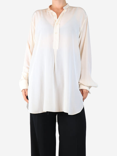 Cream Clarence silk blouse - size UK 12 Tops Joseph 