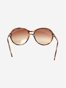 Chanel Brown round-frame tortoise shell sunglasses