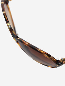 Chanel Brown round-frame tortoise shell sunglasses