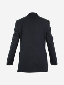 Celine Black double-breasted wool blazer - size UK 10