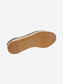 Black high top leather espadrilles - size EU 38 (UK 5) Flat Sandals Chanel 