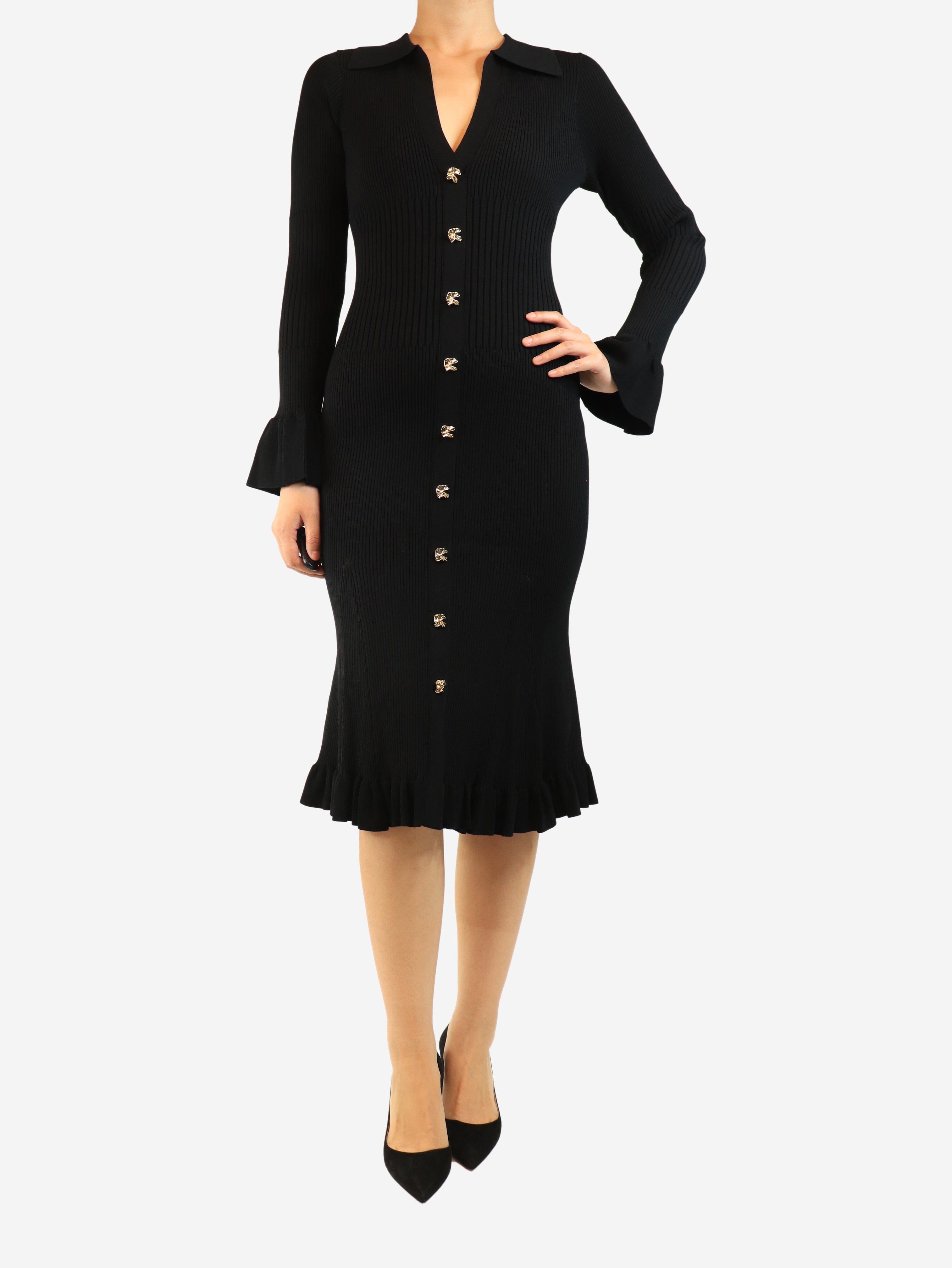 Black ribbed midi dress - size S Dresses Herve Leger 