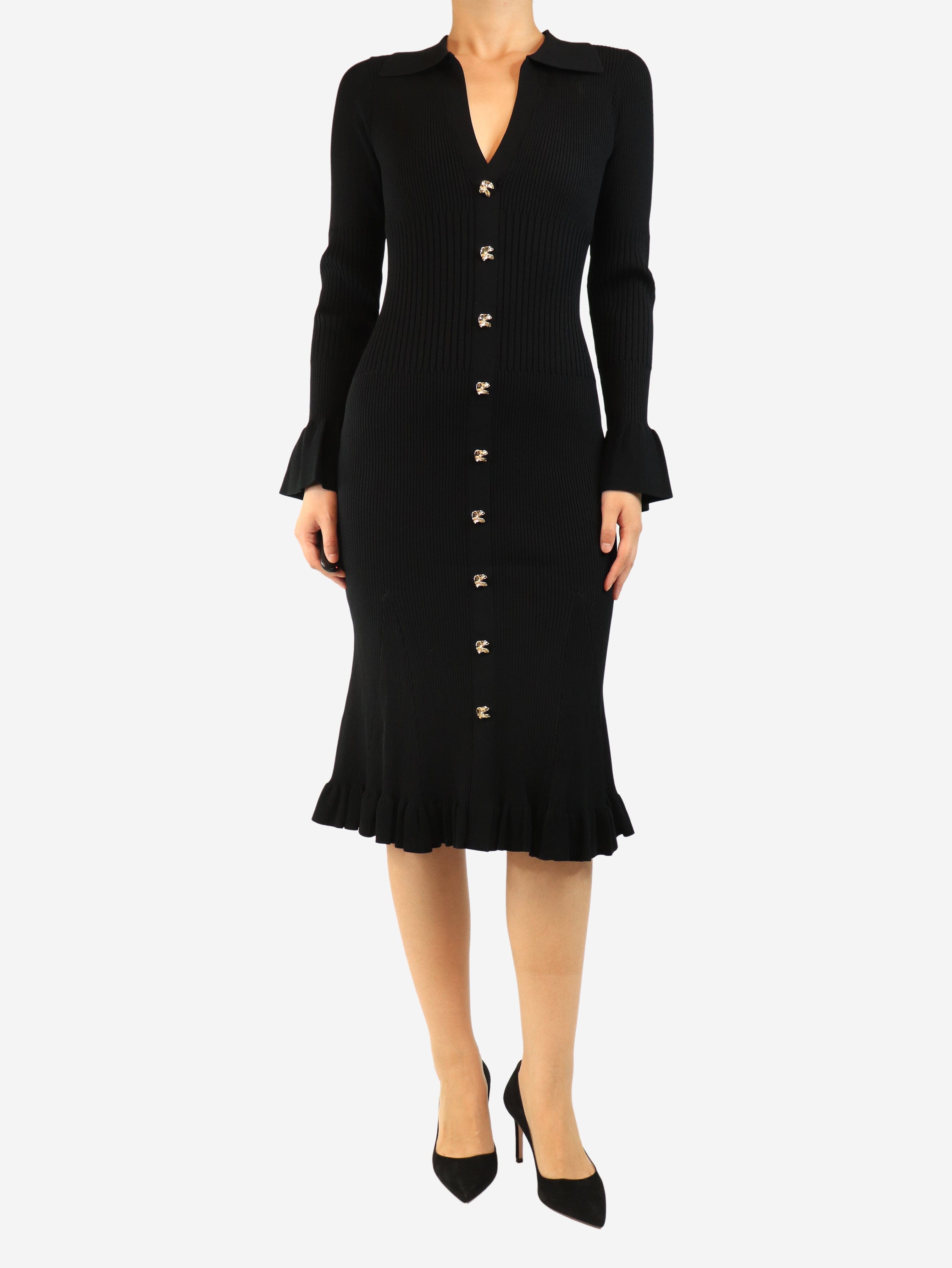 Black ribbed midi dress - size S Dresses Herve Leger 