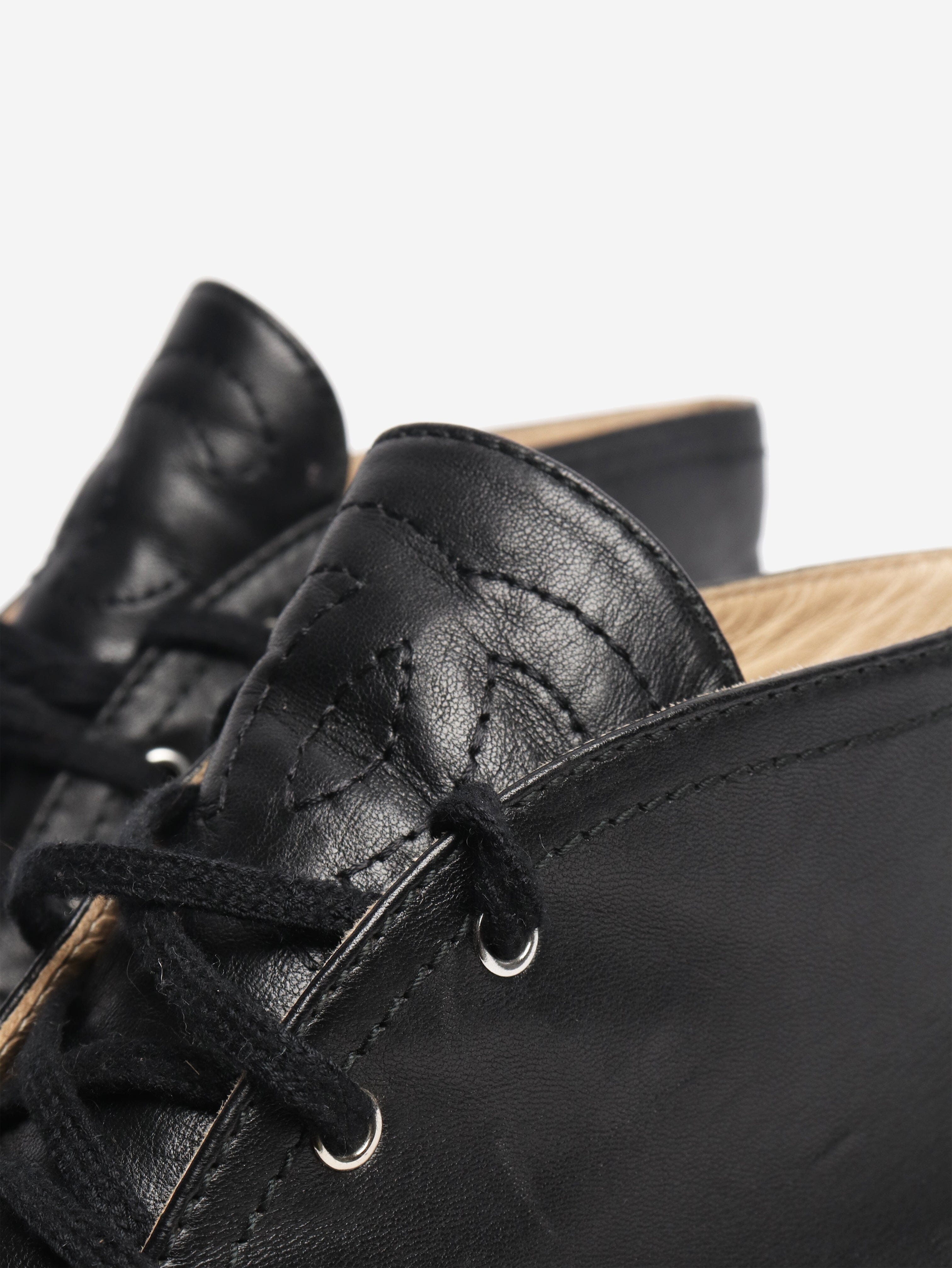 Black high top leather espadrilles - size EU 38 (UK 5) Flat Sandals Chanel 