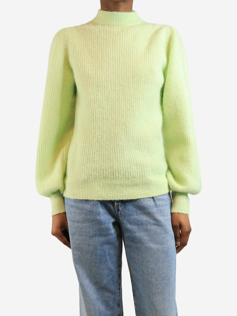 Lime green wool knit sweater - size S Knitwear Ganni 