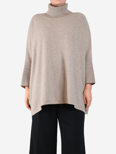 Taupe Fran ribbed blouse - size UK 12 Tops Joseph 