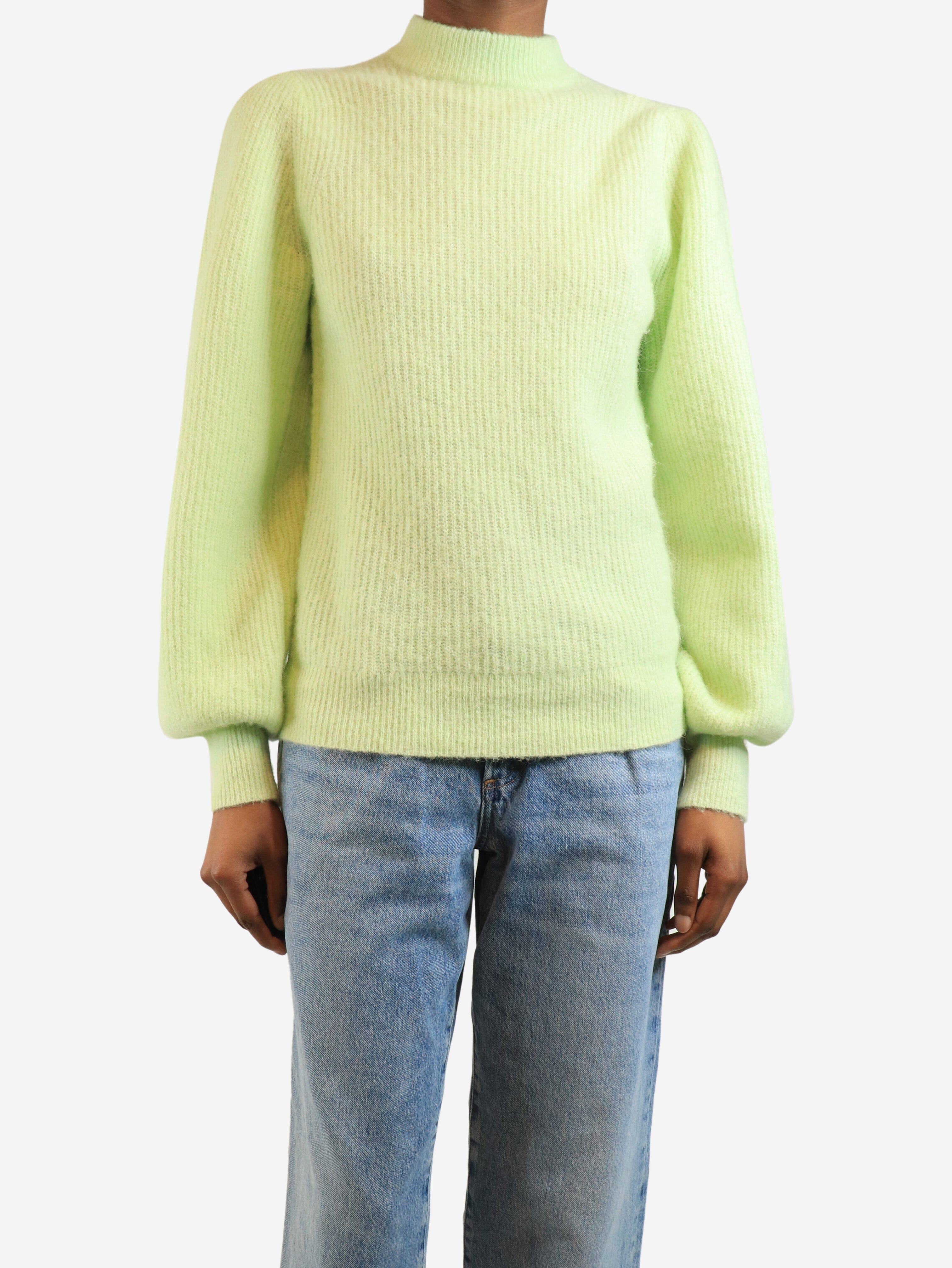 Lime green wool knit sweater - size S Knitwear Ganni 