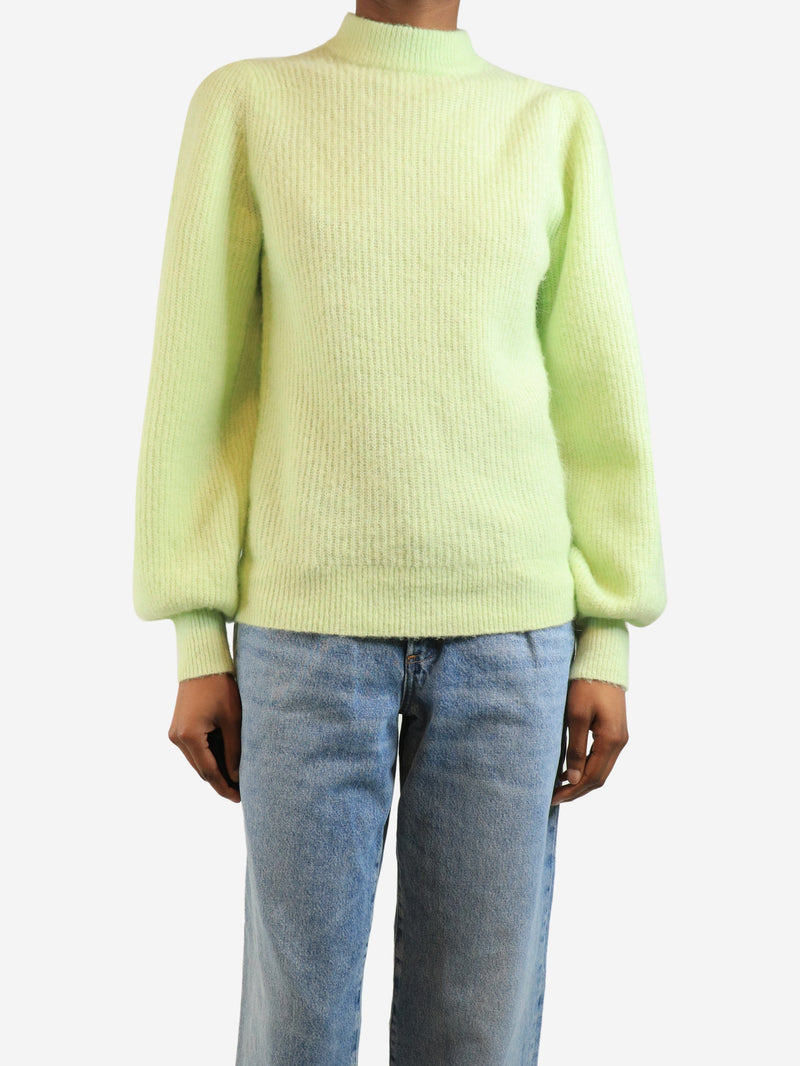 Lime green wool knit sweater - size S Knitwear Ganni 