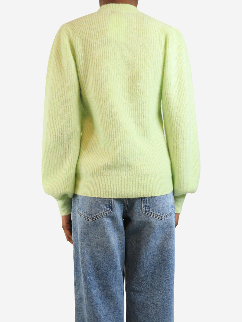 Lime green wool knit sweater - size S Knitwear Ganni 