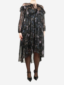 Zimmermann Zimmermann Black floral print midi dress - size UK 12