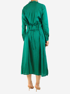 Green long-sleeved cotton midi dress - size UK 8 Dresses Isabel Marant Etoile 