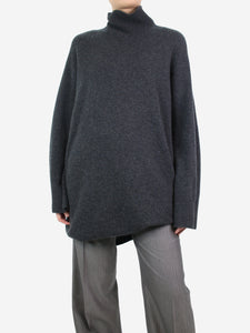 Le Kasha Dark grey longline cashmere jumper - One Size