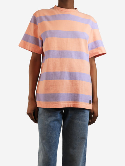 Pink and lilac striped cotton t-shirt - size XS Tops Paco Rabanne 