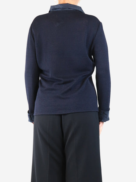 Navy wrap-jumper - size UK 12 alternate image