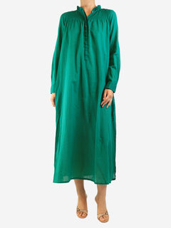 Green long-sleeved cotton midi dress - size UK 8 Dresses Isabel Marant Etoile 